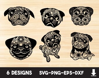Mandala Pug Svg Etsy