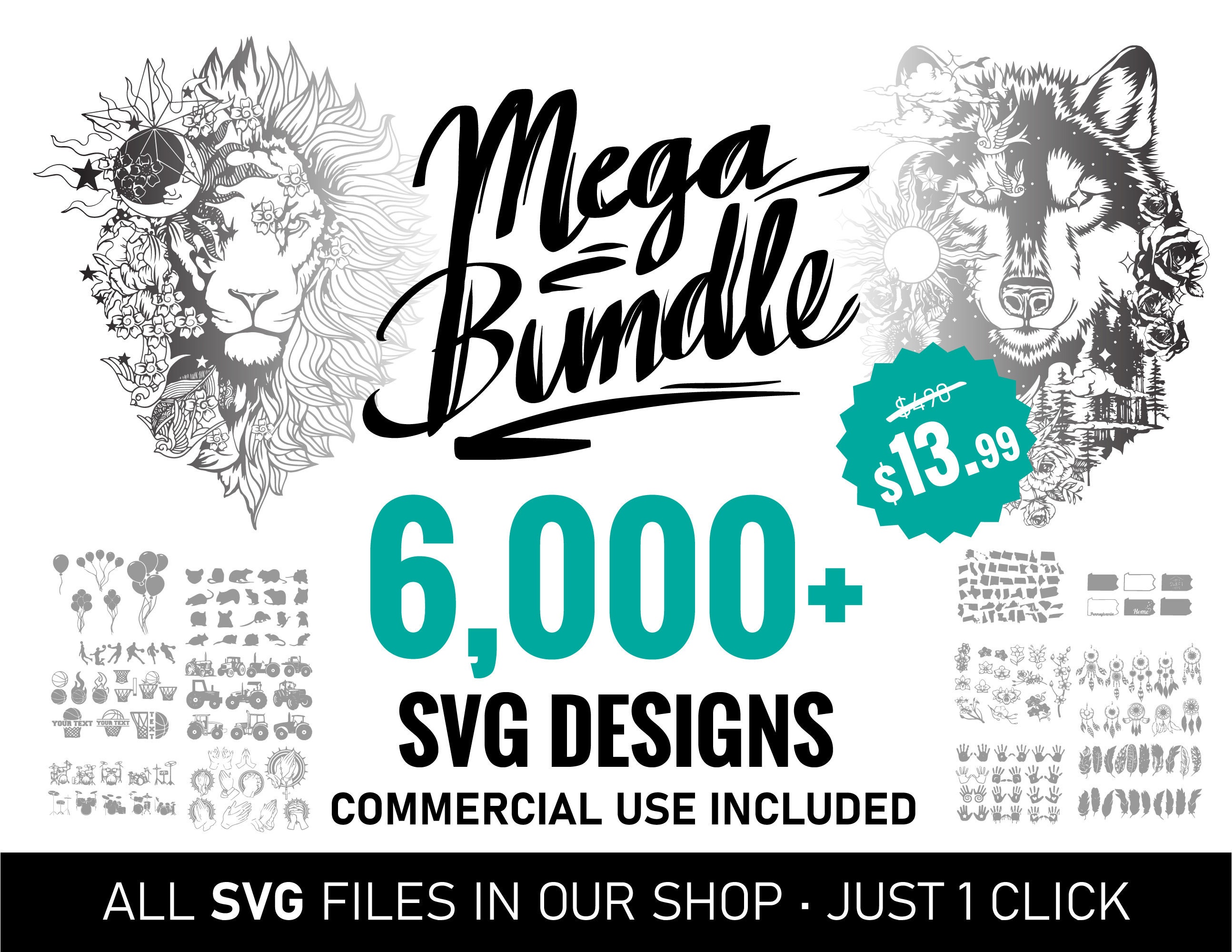 Download Mega Bundle Svganimal Svgbundle Svgbig Bundle Svghuge Etsy