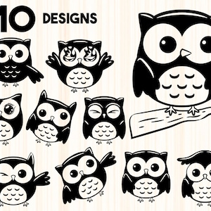 Download Mom And Baby Owl Svg Owls On A Tree Branch Owl Cut File Owl Etsy