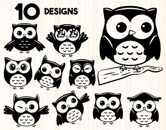 Download Owl Bundle Svgowl Svgowl Vectorowl Silhouetteowl Dxfowl Etsy