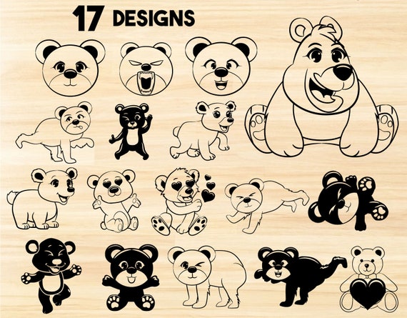 Bear Bundle Svgbear Clipartbaby Bear Svgbear Etsy