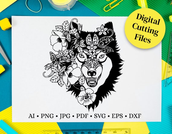 Download Wolf Svgwolf Clipartwolf Cut Filewolf Mandala Svgwolf Etsy
