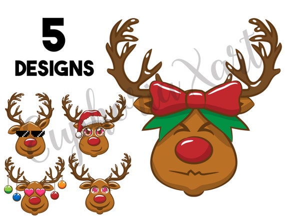 Download Reindeer Bundle Svg Reindeer Clipart Christmas Svg Reindeer Face Svg Reindeer Face Clipart Christmas Reindeer Euphoriaxart
