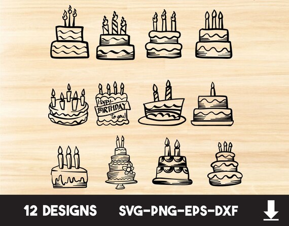 Download Birthday Cake Svgbirthday Cake Vectorbirthday Cake Etsy