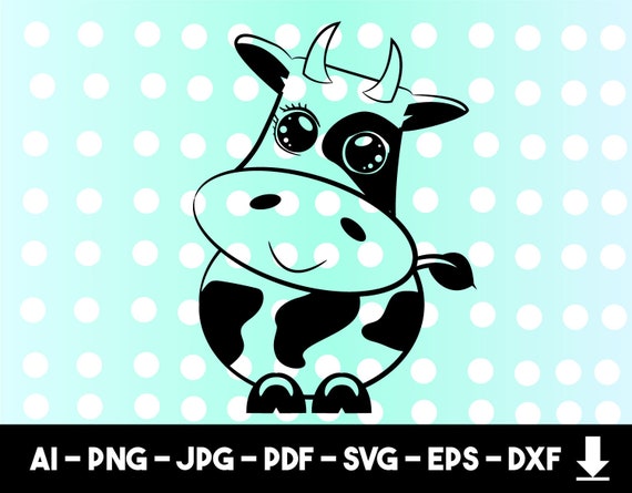 Cow Svg Cow Cricut Cow Clipart Cow Cartoon Cow Icon Cow Etsy