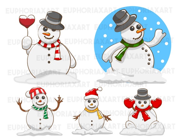 Download Snowman Bundle Svgsnowman Clipart Snowman Face Svgsnowman Etsy