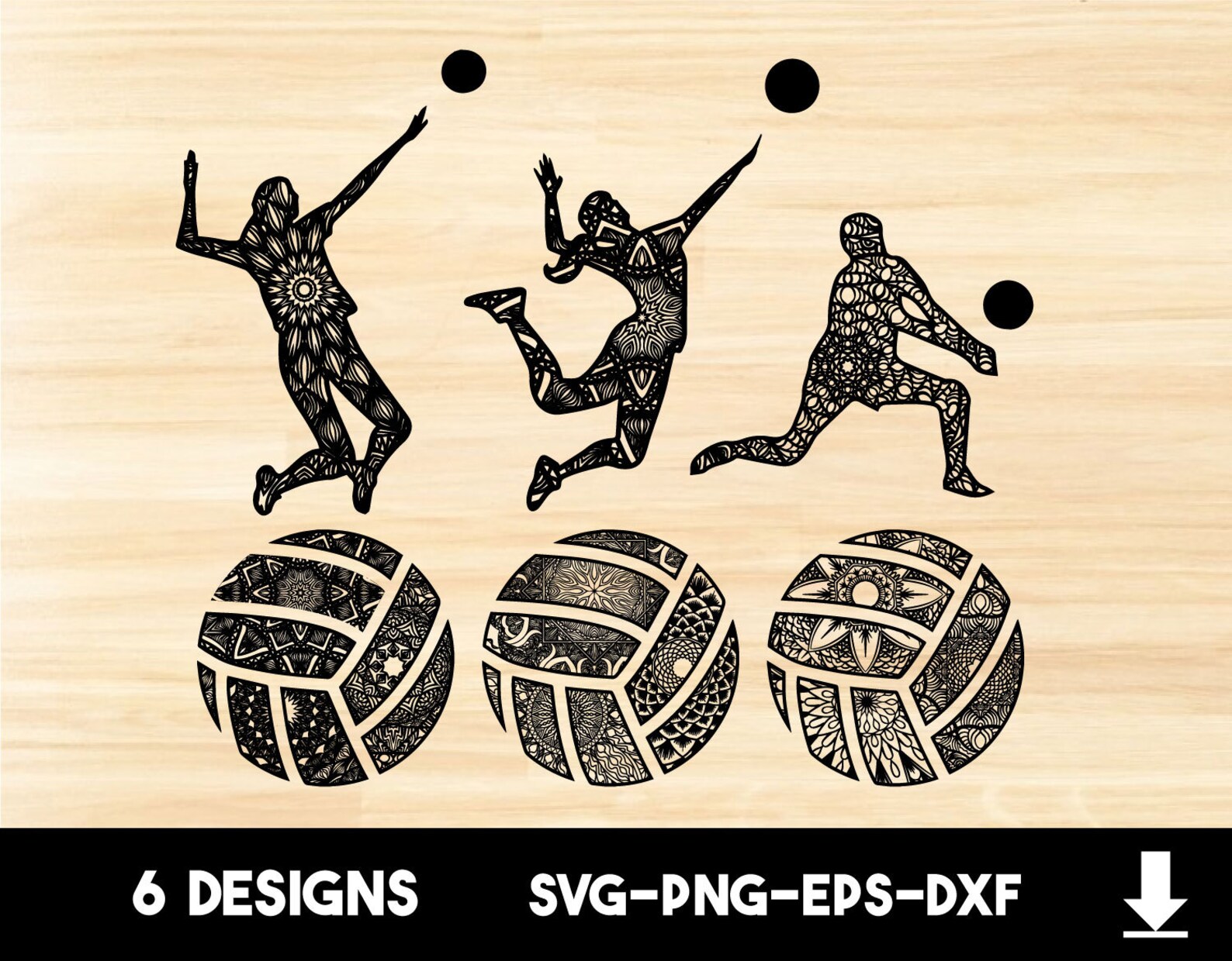 Volleyball mandala svgVolleyball svgVolleyball Etsy