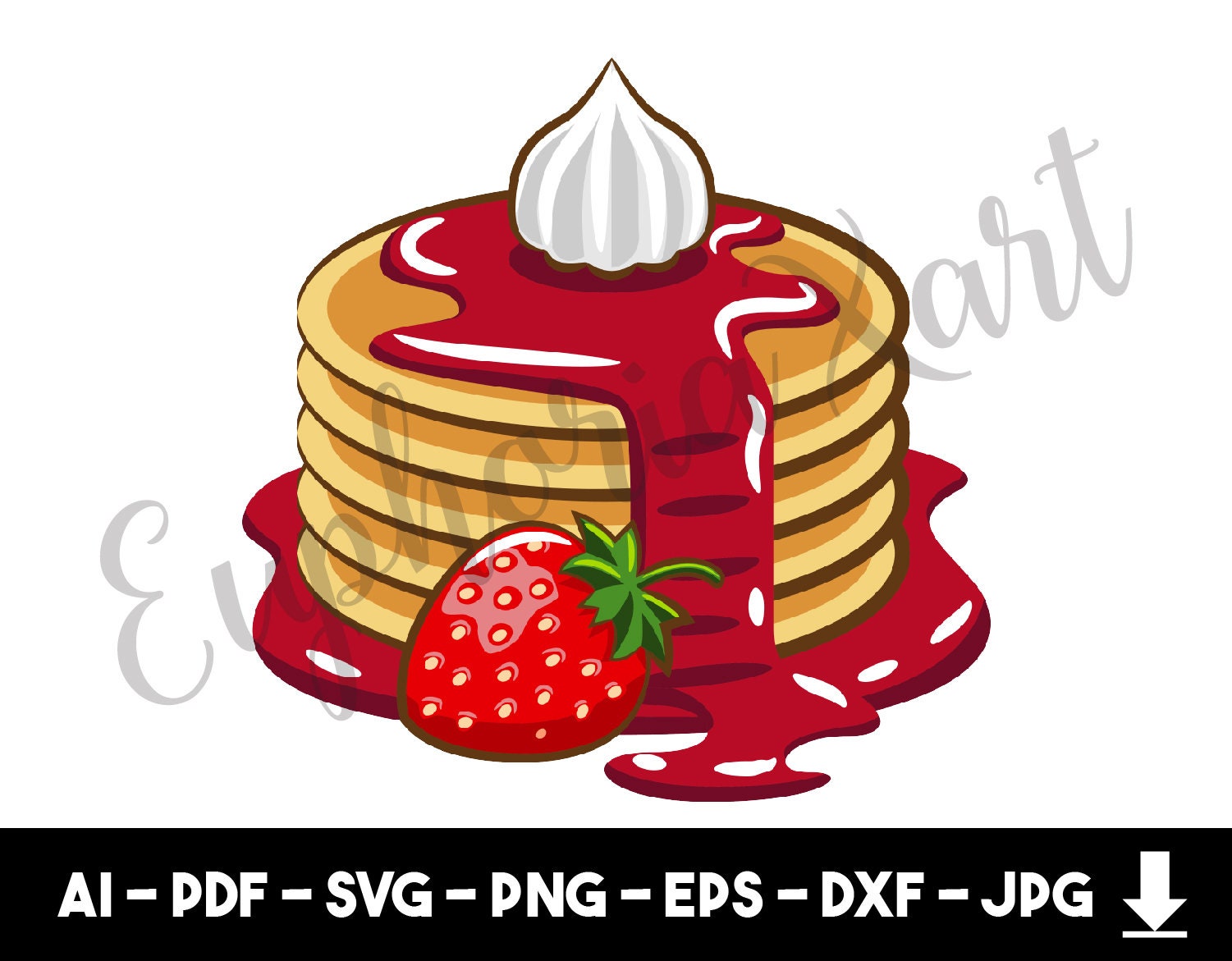 Pancake svg pancake clipart pancake graphic pancake | Etsy
