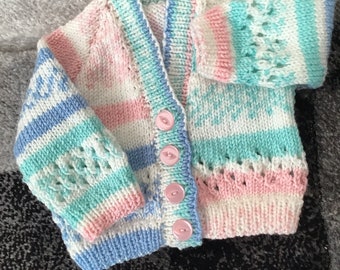 Handknitted baby cardigan