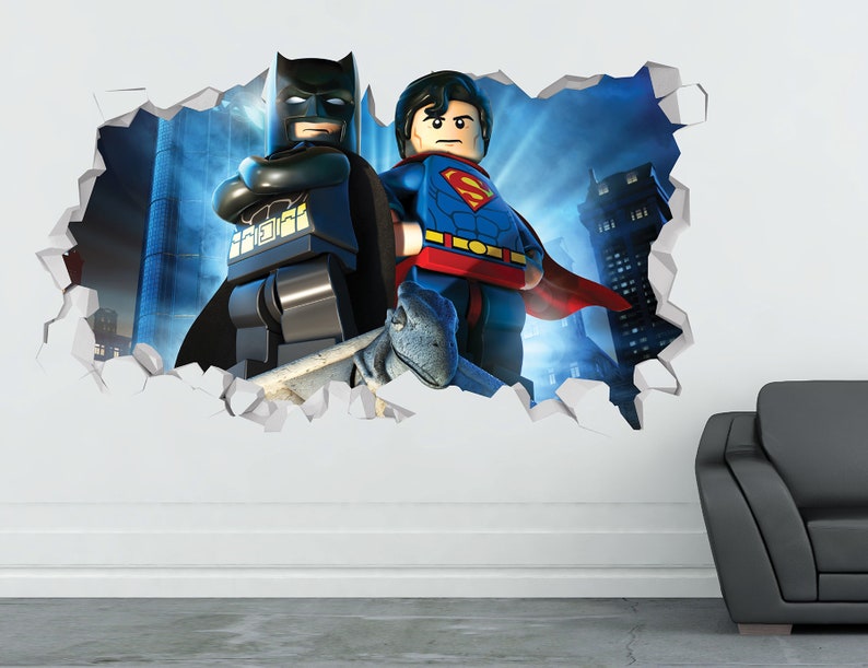 Robin 3D Smashed Sticker Art Decor Kids Vinyl Mural Custom Gift Batman Wall Decal