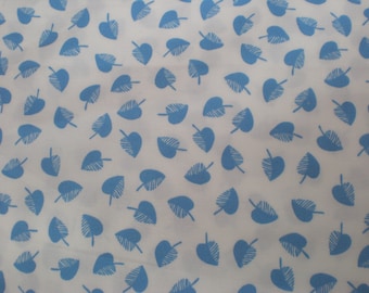 Batist gedrukt - Leaf Dessin - Fb.Light Blue