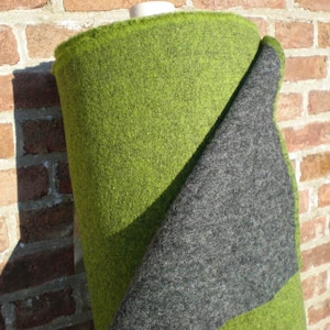 Doublefacewalkloden fabric - sold by the meter - color green - gray