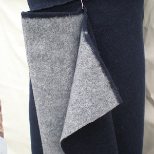 145cm Doubleface-Walkloden - 500 gr./lfm.- Fb. Marine - Hellgrau