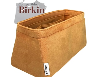 Compatible with Birkin Bag Handbag, Velvet Purse Insert Organizer, 25 30 35 40 42 45 50 (Type W)