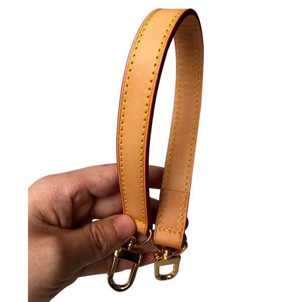 Leather Strap for Handbag with Golden Clasp