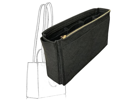 For [Telfar Shopping Bag] Insert Organizer Liner (Style D) Dark Brown