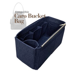 Compatible with Small Caro Bucket Bag, Mini Felt Tote Bag Insert Organizer, Light Soft Sturdy, Keep Shape, Purse Organiser Fit (Type J)