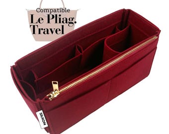 Compatible with Le Pliag. Travel Bag, Original M S Energy Expandable, Felt Tote Insert Organizer, Light Soft Sturdy, Keep Shape (Type J)