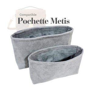 1 Pair of Pochette Metis Velvet Purse Insert (Type MT), Light Soft Sturdy, Organizer Designers Bag, Keep Bag in Shape Fit