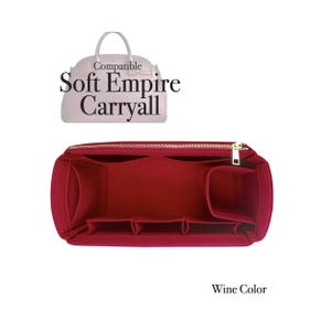 Soft Empire Carryall Compatible, 26 35 40 48, Felt Tote Bag Insert Organizer, Light Soft Sturdy, Keep Shape, Purse Organiser Fit (Type J)
