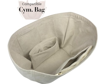 Compatible with Cym. Bag, Velvet Organizer Insert Top Zip Cover Soft Sturdy Keep Tote in Shape Liner Insert for Removable Zippered Pocket