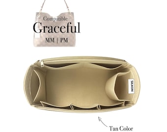 Graceful Bag Compatible, MM PM Large Medium Small, Felt Tote Bag Insert Organizer, Light Soft Sturdy, Keep Shape, Organiser Fit (Type J)