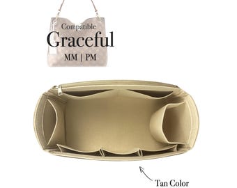 Graceful Bag Compatible, MM PM Large Medium Small, Felt Tote Bag Insert Organizer, Light Soft Sturdy, Keep Shape, Organiser Fit (Type J)