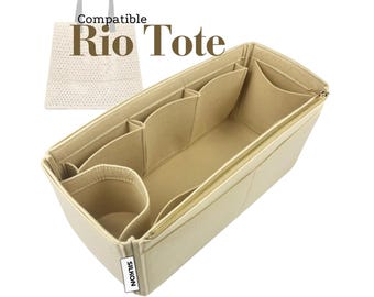 Compatible with Rio Tote Bag, Large Medium Small, Felt Purse Bag Insert Organizer, Light Sturdy, Keep Shape Organiser (Type J)