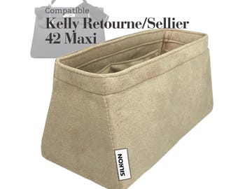Compatible with Kelly Bag Handbag, Velvet Purse Insert Organizer, 42 Maxi Sellier Retourne 25 28 32 35 40 Depeches 25 36 (Type W)