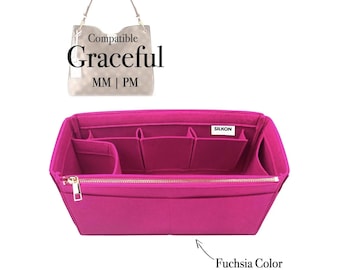 Graceful MM PM Bag Compatible, Large Medium Small, Felt Tote Bag Insert Organizer, Light Soft Sturdy, Keep Shape Organiser Fit (Type J)