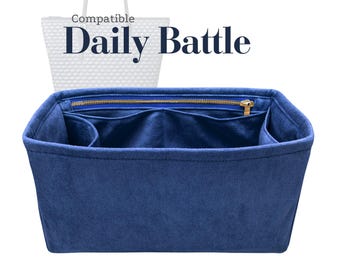 Daily Battle Bag Compatible, Velvet Purse Insert (Type D1), 19 27 35 41 Zip, Light Soft Sturdy, Organizer Designers, Keep Tote Bag in Shape