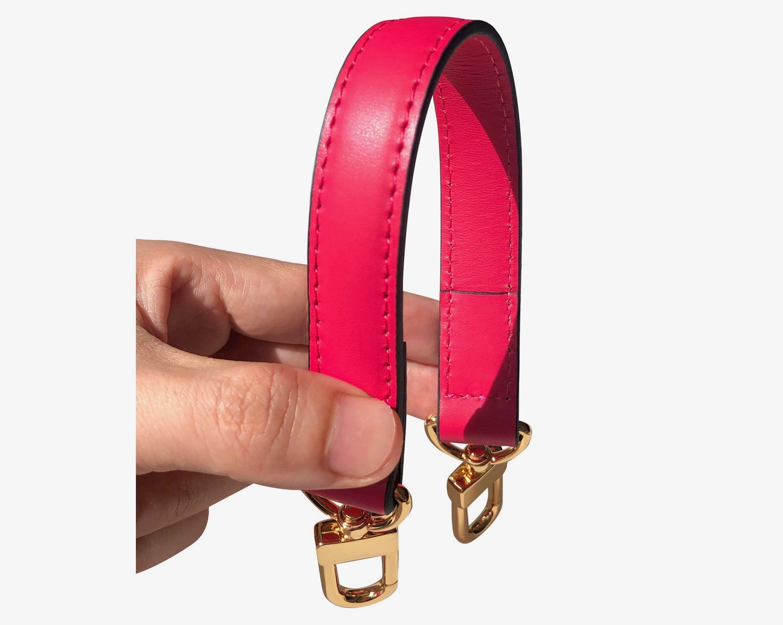 Leather Strap for Handbag With Golden Clasp 