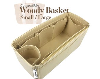 Compatibel met Woody Basket, Small Medium Large, vilten draagtas organizer insteektas, licht zacht stevig, vorm behouden, organizer geschikt (type J)