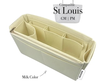 St Louis Bag Compatible, GM PM Mini Large Medium Small, Felt Bag Insert Organizer, Light Soft Sturdy, Purse Organiser Fit (Type J)