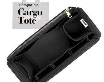 Compatible with Cargo Tote, 34 26 cm Large Small, Felt Tote Bag Insert Organizer, Light Soft Sturdy, Keep Shape, Organiser Fit (Type J)