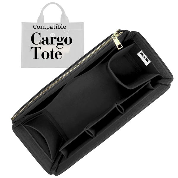 Compatible with Cargo Tote, 34 26 cm Large Small, Felt Tote Bag Insert Organizer, Light Soft Sturdy, Keep Shape, Organiser Fit (Type J)