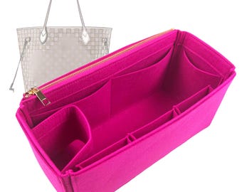 Neverfull Pm Mm Gm Compatible, Fuchsia Felt Purse Insert (Type JIA) Organize Designers Bag Keep Tote Shape Fit