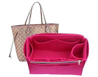 Neverfull Pm Mm Gm Kompatibel, Fuchsia Filz Geldbörse Einsatz (Typ JIA) Organize Designers Bag Keep Tote Form Fit Schnelle Birkin Le Pliage Arts.