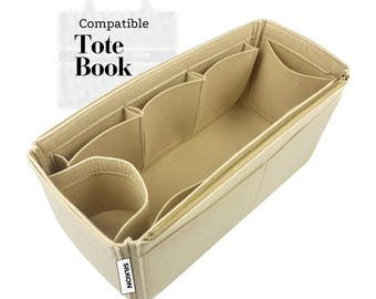 Compatible with Tote Book, Large Medium Small Mini, Felt Tote Bag Insert Organizer, Light Soft Sturdy, Keep Shape, Organiser Fit (Type J)