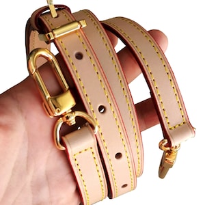Leather Strap (Width 1.8cm, Length Adjustable), For Handbag with Golden Clasp