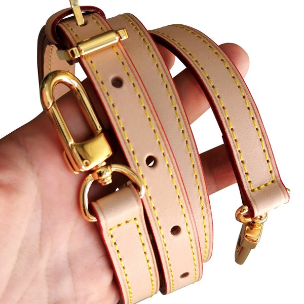 Lederband (Breite 1.8cm, Länge verstellbar) , Für Handtasche mit Goldener Verschluss