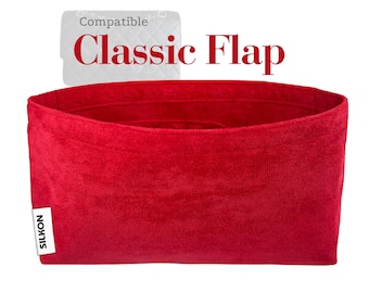 For [Ch.nel Classic/Double/19/22 Flap Purse] Velvet Purse Insert (Type MT), Light Soft Sturdy, Organize Designers Bag, Keep Bag in Shape Fit