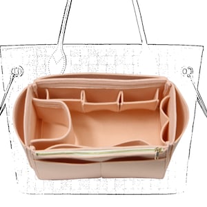 Compatible Neverfull Pm Mm Gm, insert de sac à main en feutre rose type JIA Organiser le sac de créateurs Garder le sac en forme Speedy Birkin Le Pliage Artsy LV Pink