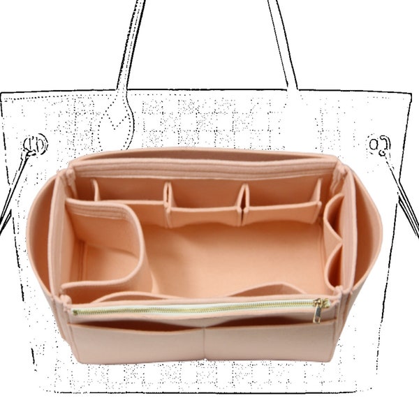 Neverfull Pm Mm Gm Compatibel, Roze Vilt Portemonnee Insert (Type JIA) Organiseer Ontwerpers Tas Houd Tote in Vorm Fit Speedy Birkin Le Pliage Artsy