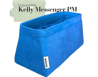 Compatible with Kelly Messenger PM bag, Handbag Velvet Purse Insert Organizer, Sellier Retourne (Type W)