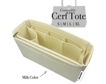 Cerf Bag Compatible, Tote Small Medium Large S M L XL Extra Large, Felt Bag Insert Organizer, Light Soft Sturdy, Purse Organiser (Type J)