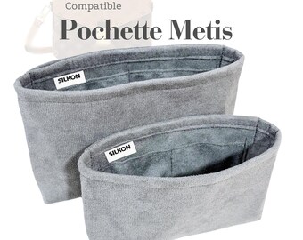 1 par de insertos para bolsos Pochette Metis de terciopelo (tipo MT), ligeros, suaves y resistentes, organizadores para bolsos de diseñador, mantienen el bolso en forma y ajuste.