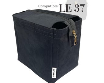 Compatible with LE 37 Bag, Velvet Purse Insert (Type D1Cover), Organizer with Top Zipper Cover, Light Soft Sturdy, Keep Tote in Shape Fit