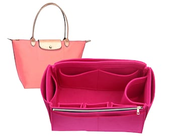 Le Pliage Large Compatible Fuchsia Pivoine Felt Purse Insert (Type JIA) Organize Designers Bag Keep Tote Fit Neverfull Birkin Speedy Arts.