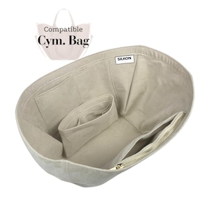 Compatible with Cym. Bag, Velvet Organizer Insert Top Zip Cover Soft Sturdy Keep Tote in Shape Liner Insert for Removable Zippered Pocket